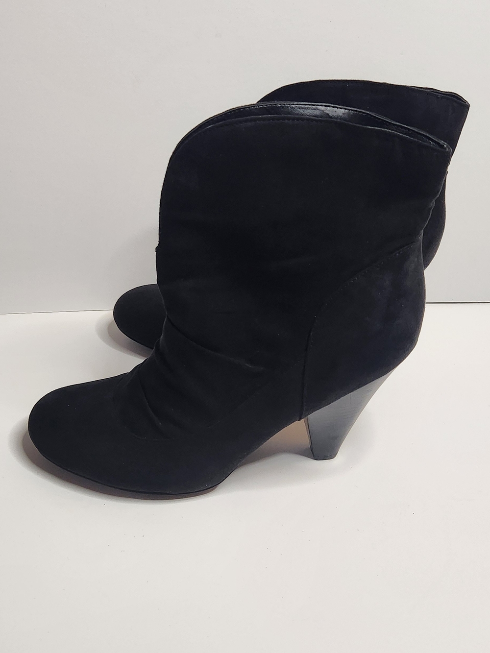 Women's Black Faux Suede Ankle Booties